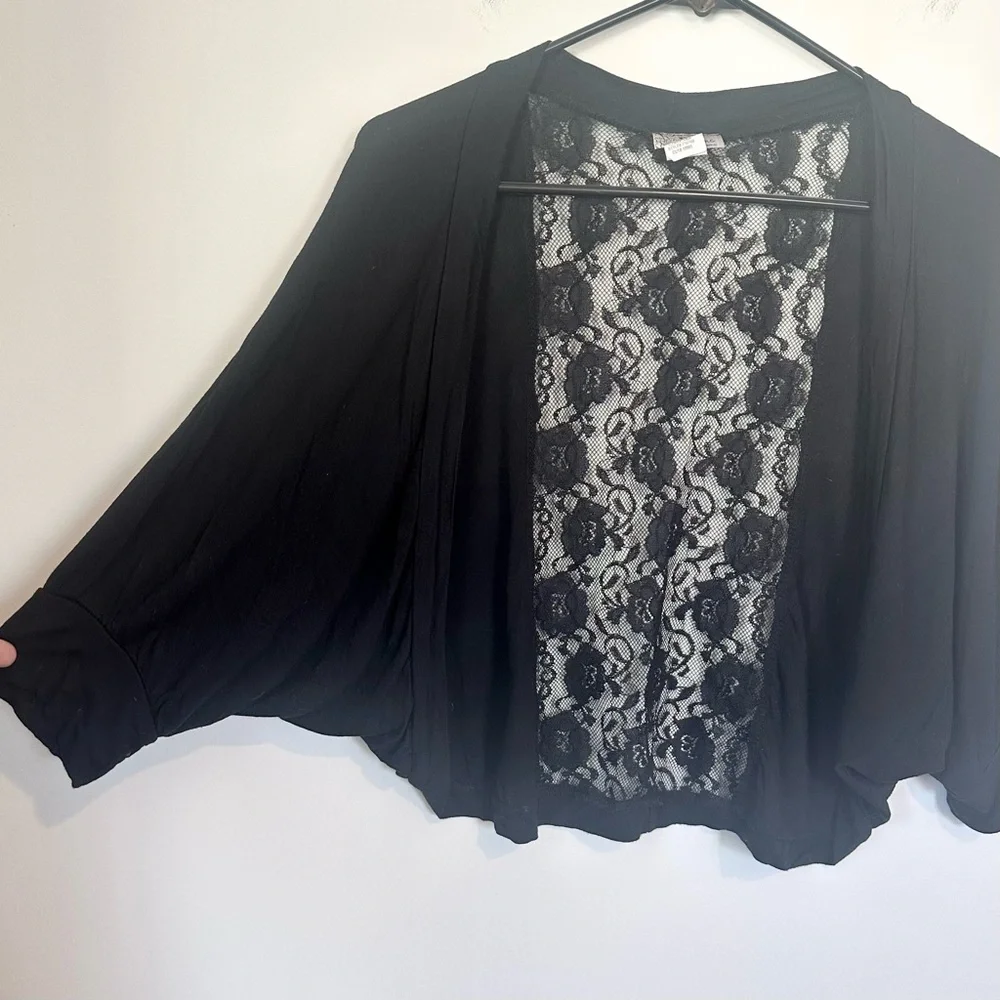 Celine by Champion Up Front Black Lace Back Cardigan